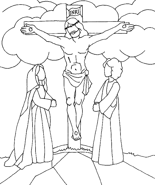 Desenho para colorir de Jesus Cristo crucificação