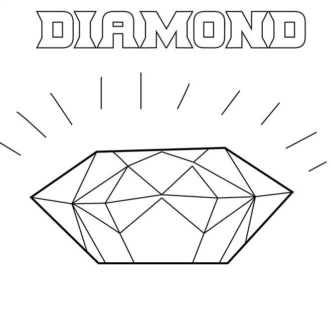 Cut Diamond Coloring Page