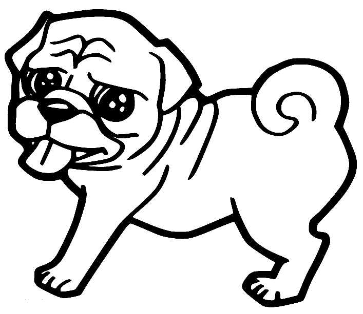 Cute Baby Pug Coloring Page