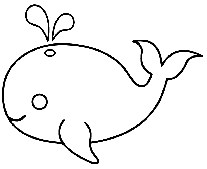 Cute Baby Whale Coloring Page