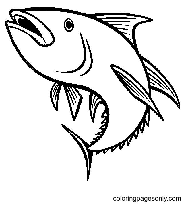 Cute Bluefin Tuna Coloring Pages