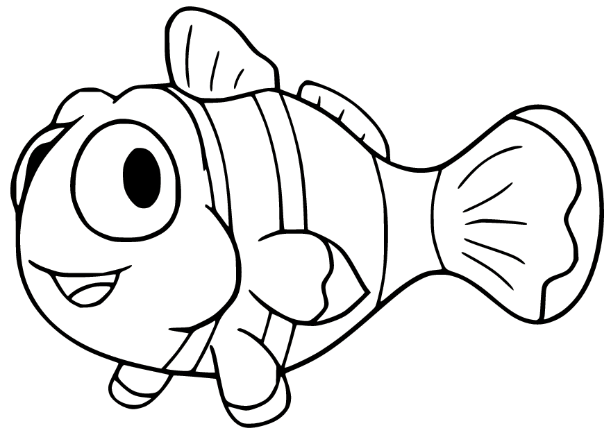 Cute Cartoon Clownfish Coloring Pages