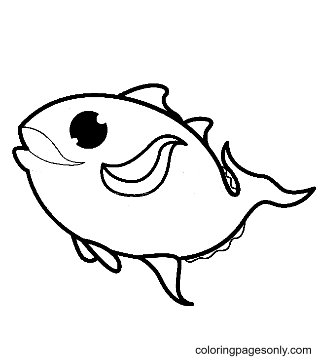 Lindo pez atún de dibujos animados de atún