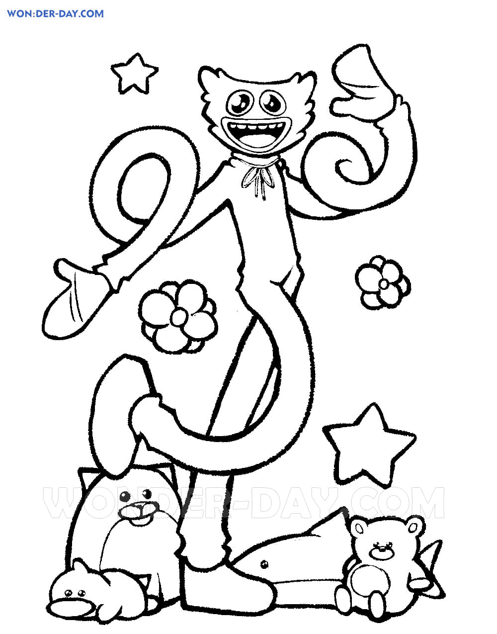 Cute Huggy Wuggy Coloring Page