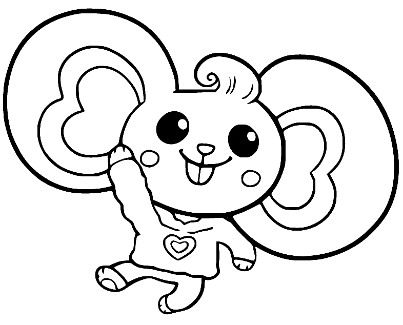 Cute Potato Mouse Coloring Page