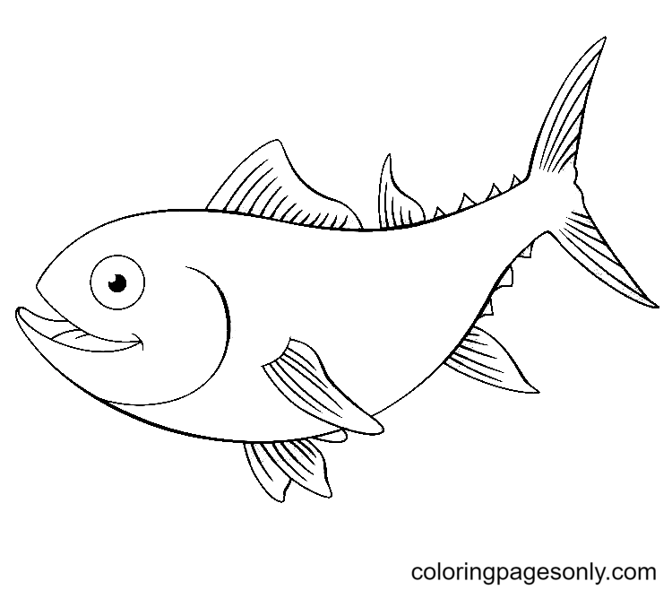 Cute Tuna Coloring Pages