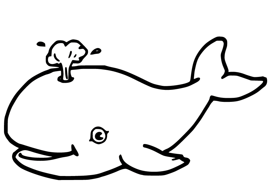 Schattige walvis spuitende kleurplaat