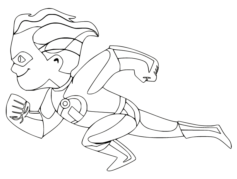 Dash Parr Running Coloring Page