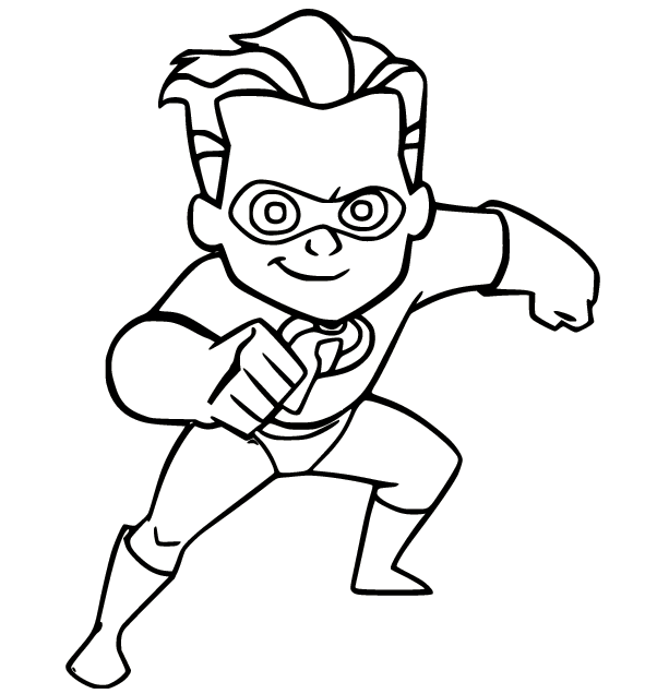 Dash Parr from Incredibles Coloring Page