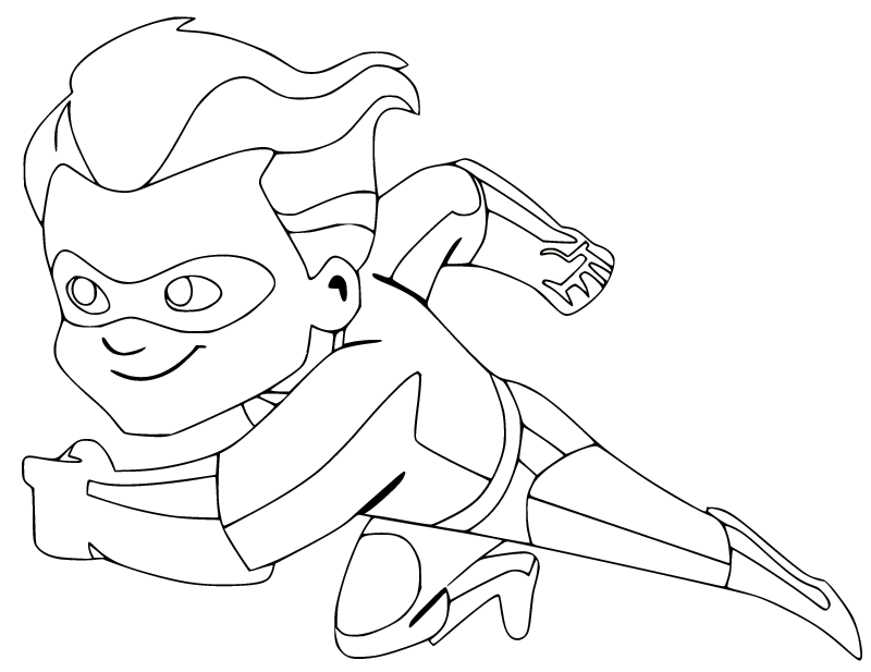 Dash Parr is Very Fast Coloring Page