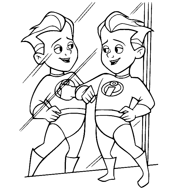 Dash in Front of the Mirror Coloring Page