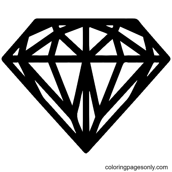 Pagina da colorare di fogli diamantati