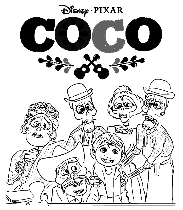 Disney Pixar Coco Coloring Page
