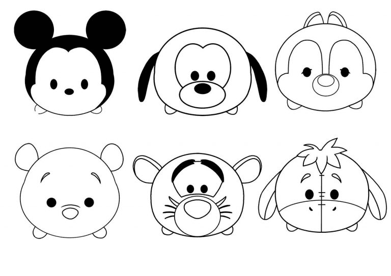 Disney Tsum Tsum Characters Coloring Page