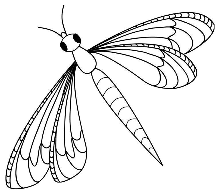 Dragonfly For Kids Coloring Page