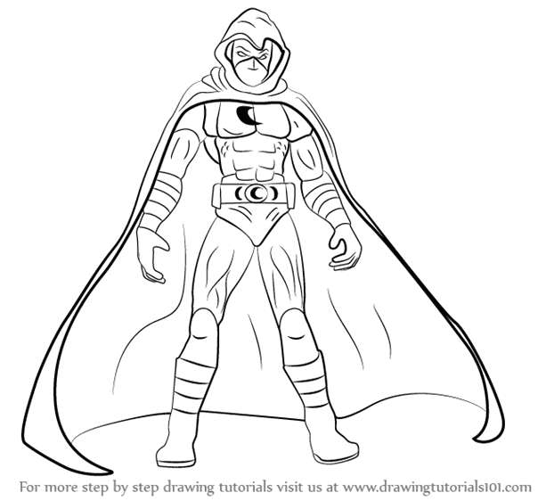 Draw Moon Knight Coloring Page