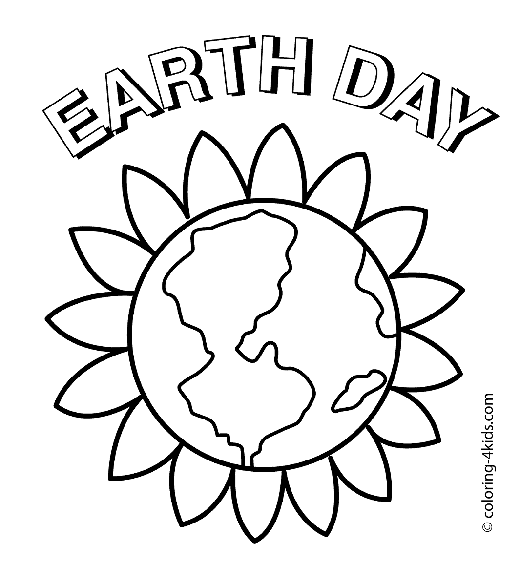 Earth Day Flower Coloring Page