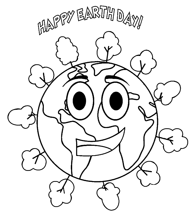 Earth Day for Preschoolers Coloring Page