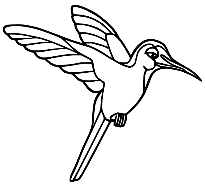 Easy Flying Hummingbird Coloring Page