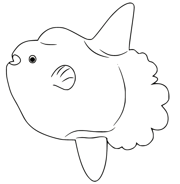 Easy Sunfish Coloring Page