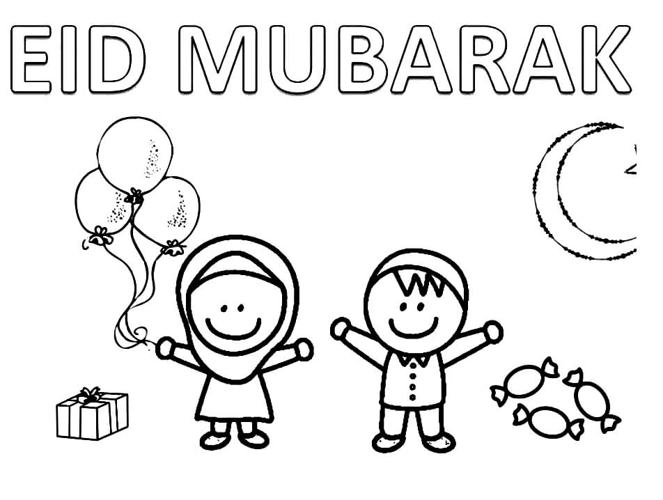 Eid Mubarak For Kids Coloring Pages Eid Al Fitr Coloring Pages 