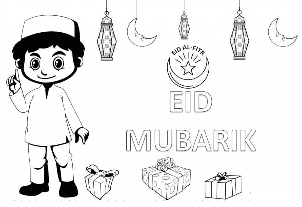 Eid al Fitr Mubarak Coloring Page