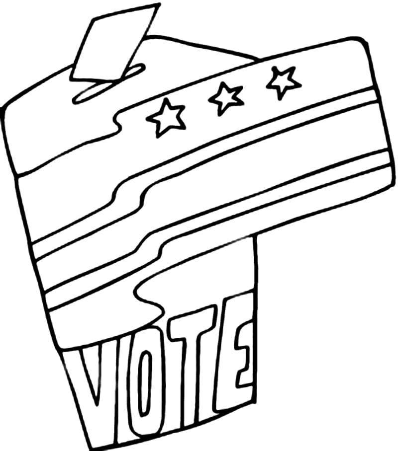 Página para colorir sem voto no dia da eleição