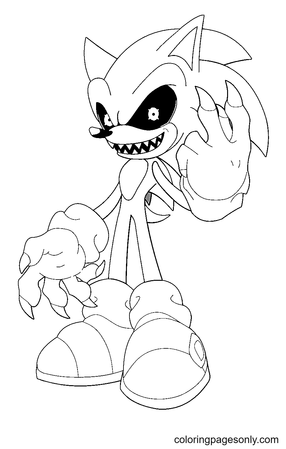 Evil Sonic Exe Coloring Page