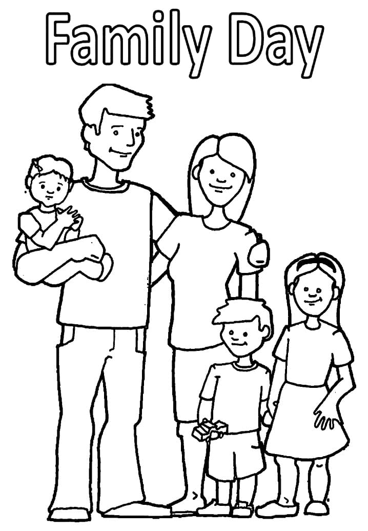 Family Day Coloring Page