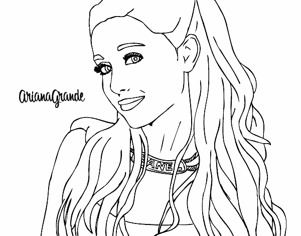 Famous Pop Singer Ariana Grande Coloring Page