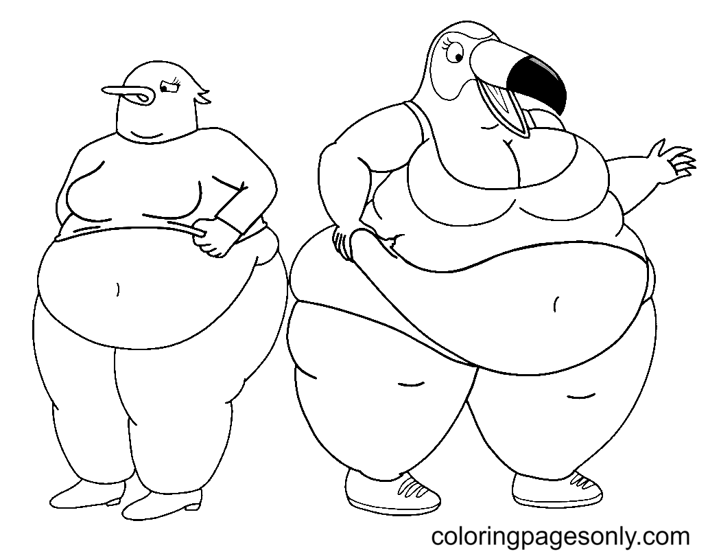 Fat Tuca And Bertie Coloring Page