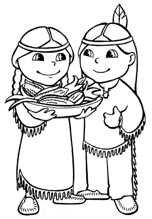 Feast – Native American Coloring Page