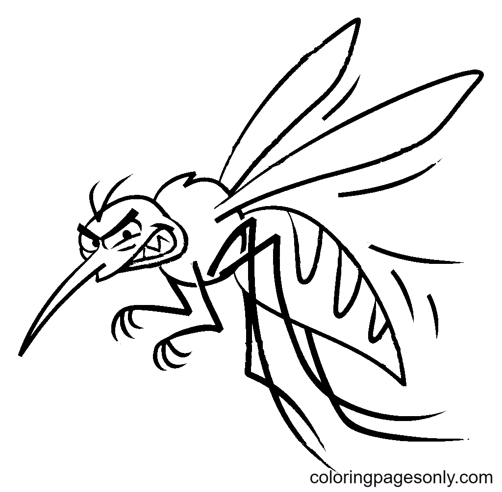 Fierce Mosquito Coloring Page