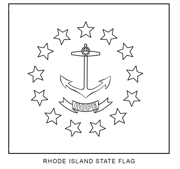 Flag of Rhode Island Coloring Page