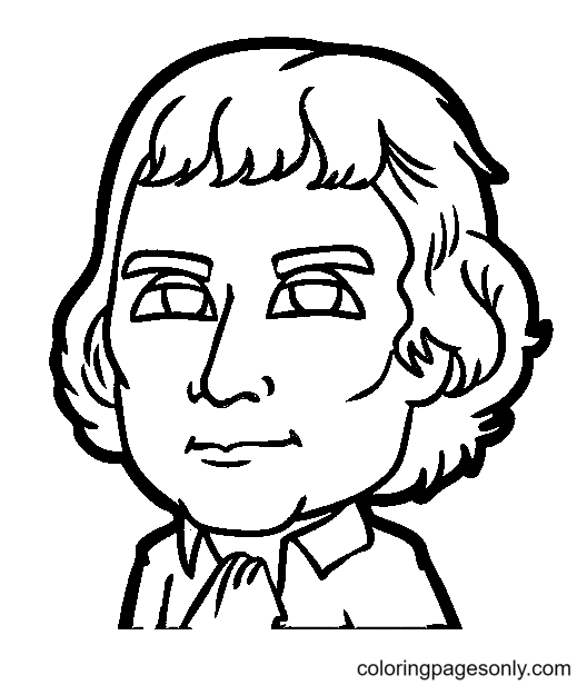 Former President Thomas Jefferson Coloring Page