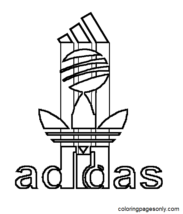 Coloriage Logo Adidas gratuit