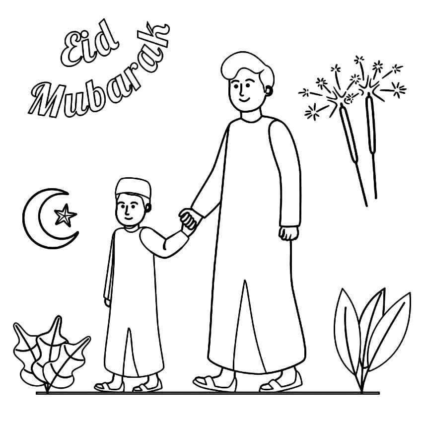 Free Eid Mubarak Coloring Page