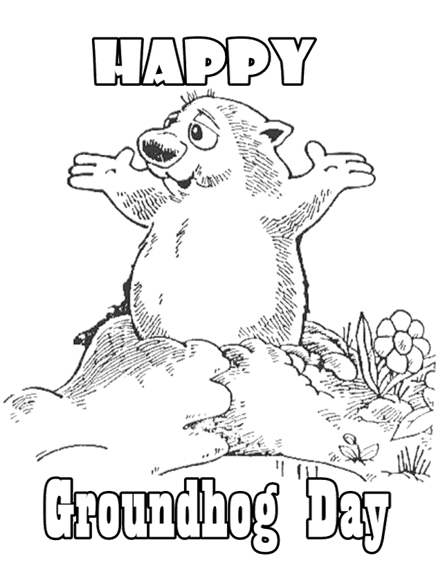 Free Groundhog Day Printable Coloring Page