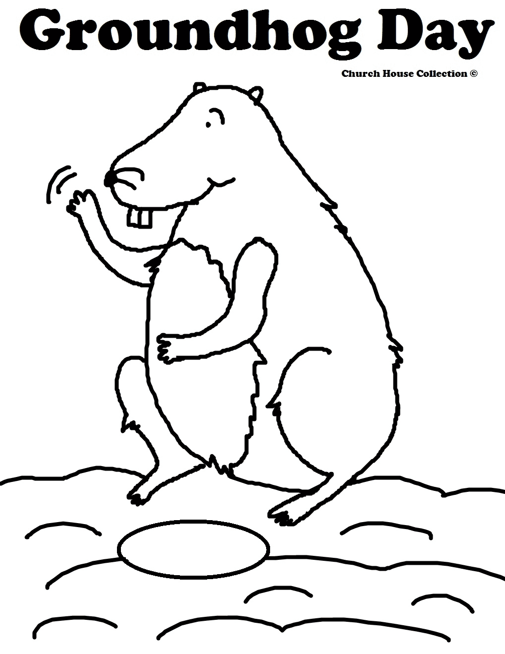 Free Groundhog Day for Kids Coloring Page