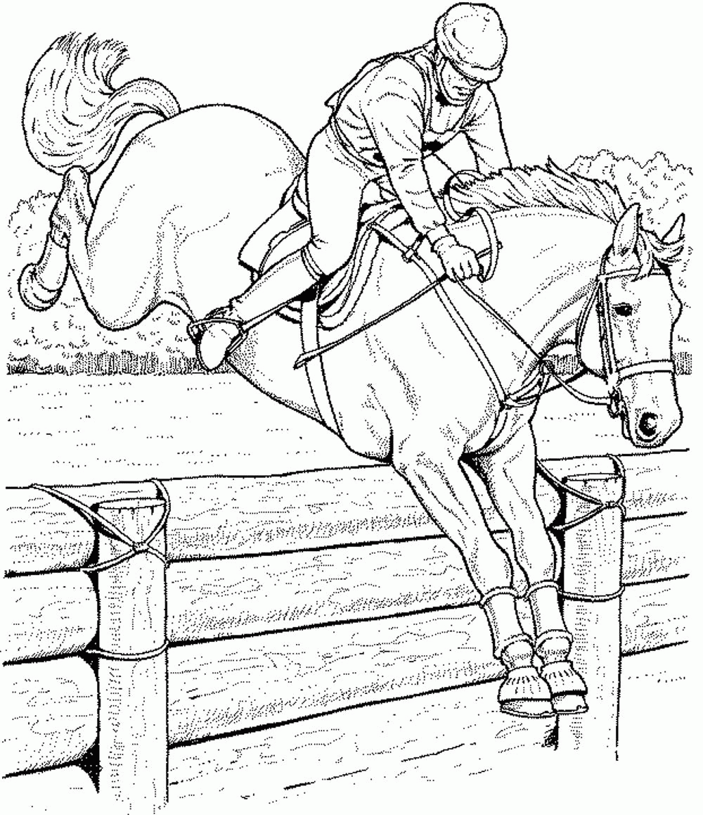 Free Horse Racing Coloring Pages
