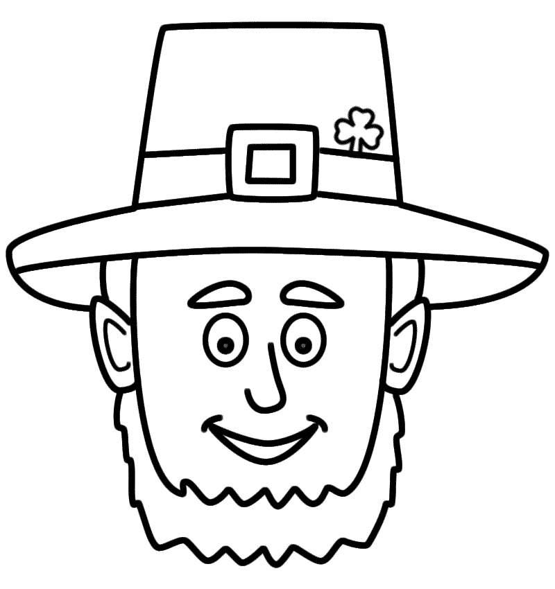 Free Leprechaun Face Coloring Pages