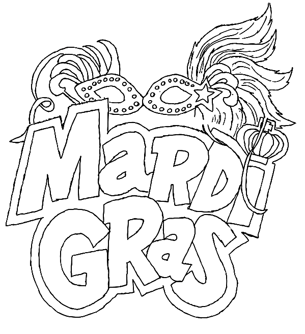 Free Mardi Gras Printable Coloring Page
