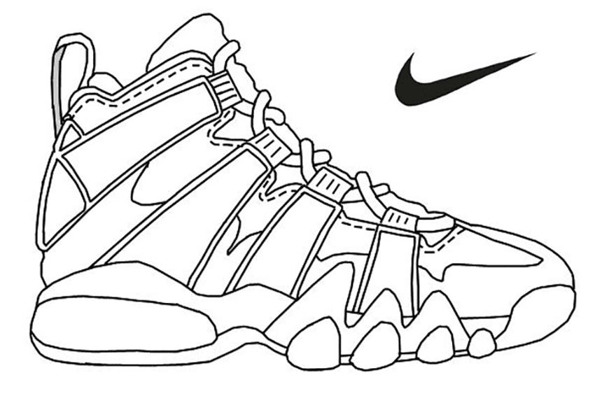 Бесплатная раскраска Кроссовки Nike