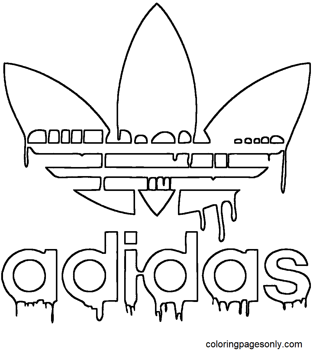 Раскраска Логотип Adidas для печати бесплатно