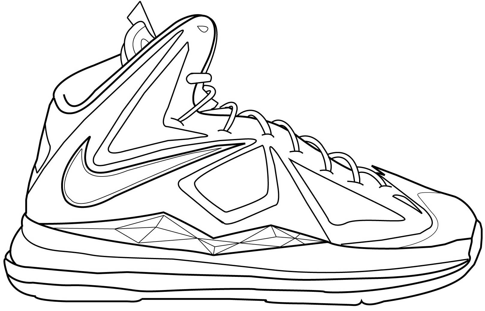 Coloriage de chaussures Nike à imprimer gratuit