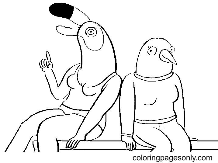 Free Printable Tuca and Bertie Coloring Page