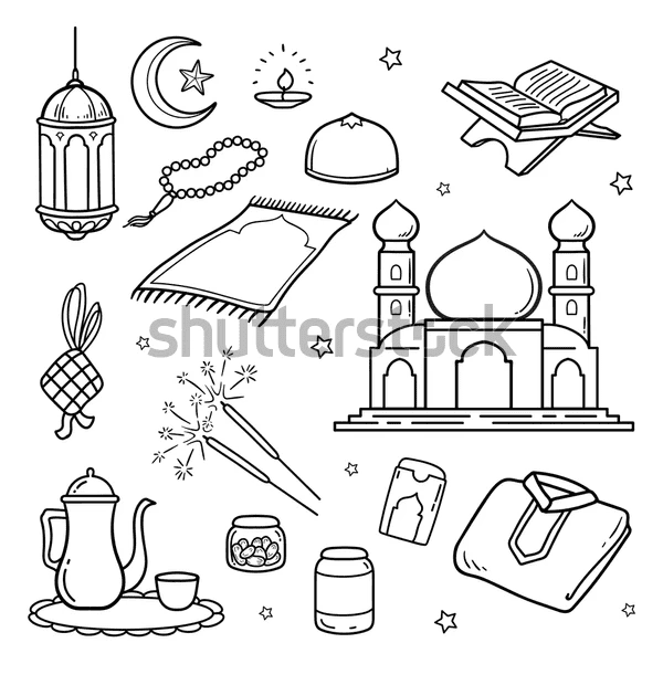Página para colorir grátis do Ramadã
