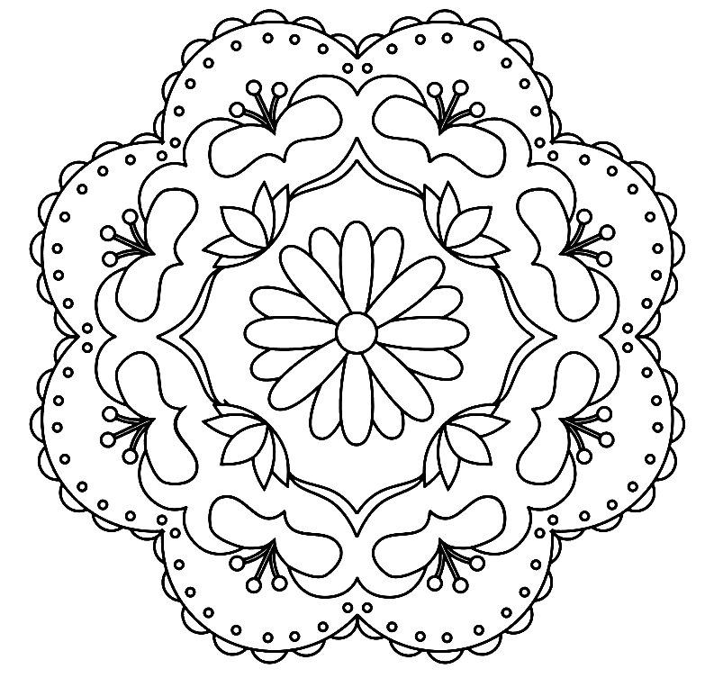 Free Rangoli for Kids Coloring Page