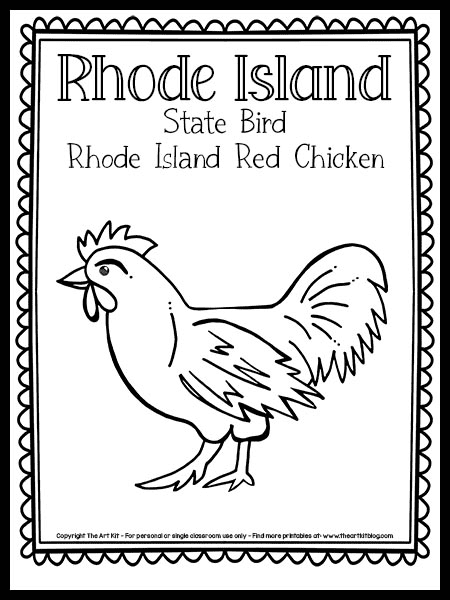 Página para colorir gratuita de Rhode Island