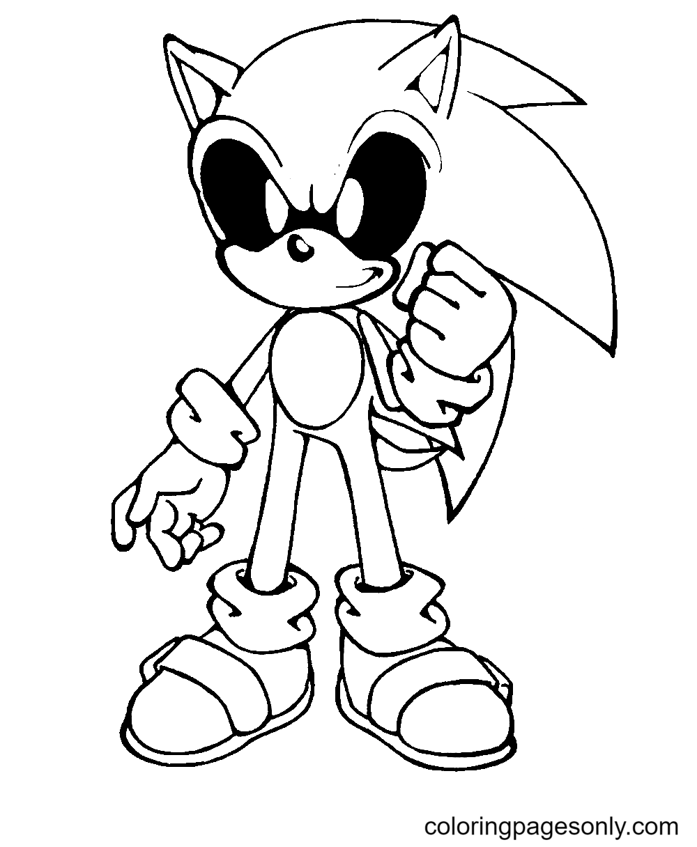 Página para colorear de Sonic Exe para niños gratis